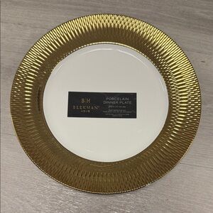 Beekman Home Gold Porcelain Dinner Plate